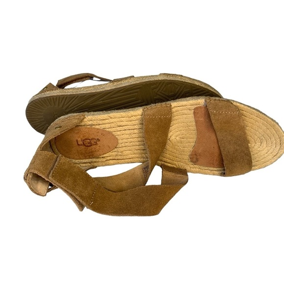 UGG Mila suede leather chestnut brown gladiator espadrille sandals. EUC Size 9.5 - Picture 10 of 11